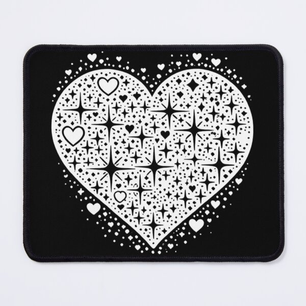 Item preview, Sparkling Heartburst Design (White on Black) designed and sold by LyssasMindArt.