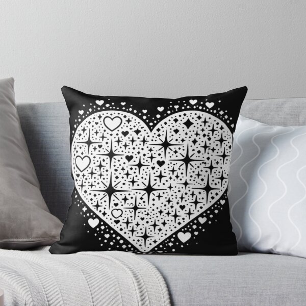 Item preview, Sparkling Heartburst Design (White on Black) designed and sold by LyssasMindArt.