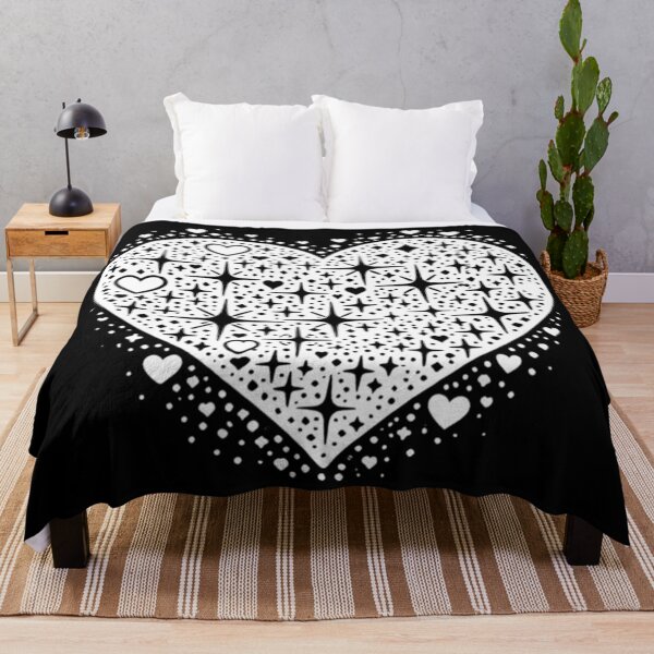 Item preview, Sparkling Heartburst Design (White on Black) designed and sold by LyssasMindArt.