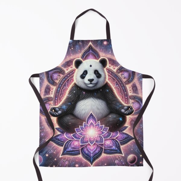 Item preview, Cosmic Zen Panda with Lotus Mandala – Mystical Meditation Art designed and sold by Vikingaquarist.