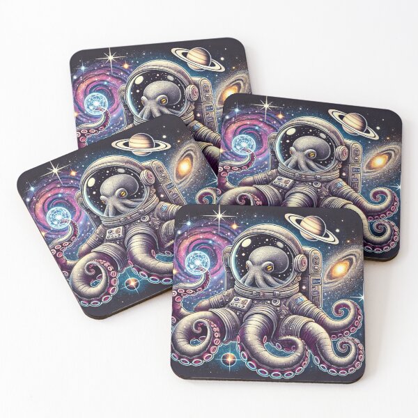 Item preview, Cosmic Octopus Astronaut – Galactic Deep Sea Adventure Art designed and sold by Vikingaquarist.
