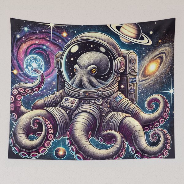 Item preview, Cosmic Octopus Astronaut – Galactic Deep Sea Adventure Art designed and sold by Vikingaquarist.
