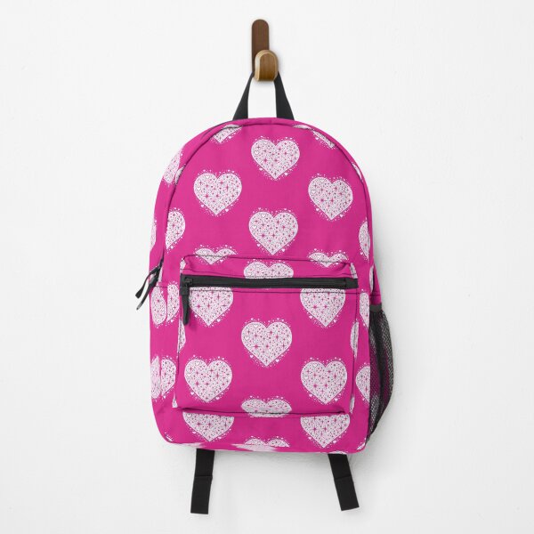 Item preview, Sparkling Heartburst Design (White on Hot Pink) designed and sold by LyssasMindArt.