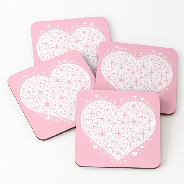 Item preview, Sparkling Heartburst Design (White on Light Pink) designed and sold by LyssasMindArt.