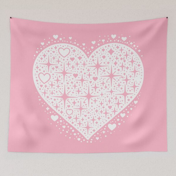 Item preview, Sparkling Heartburst Design (White on Light Pink) designed and sold by LyssasMindArt.