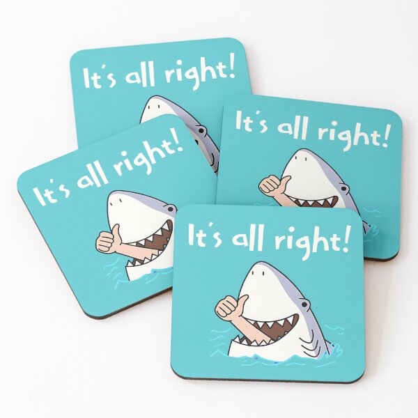 Item preview, Funny Shark, It´s All Right, Positive Quote designed and sold by Mariana Piana.
