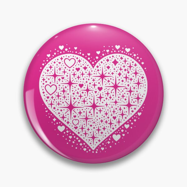 Item preview, Sparkling Heartburst Design (White on Hot Pink) designed and sold by LyssasMindArt.