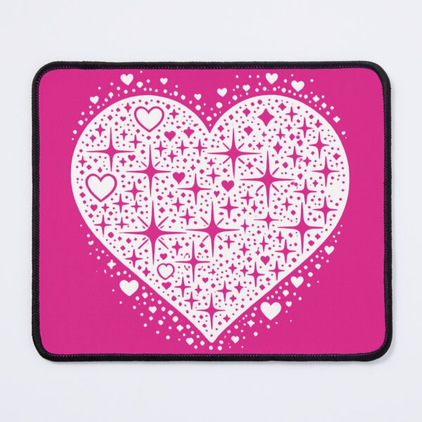 Item preview, Sparkling Heartburst Design (White on Hot Pink) designed and sold by LyssasMindArt.