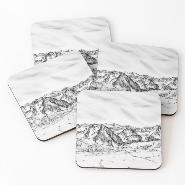 Item preview, Cascade Mountains Winter (Sketch) designed and sold by flyscenicair.
