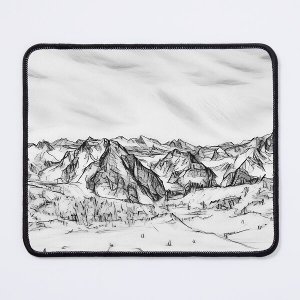 Artikelvorschau, Cascade Mountains im Winter (Skizze) entworfen und verkauft von flyscenicair.