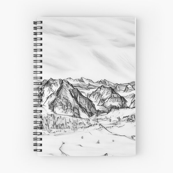 Item preview, Cascade Mountains Winter (Sketch) designed and sold by flyscenicair.
