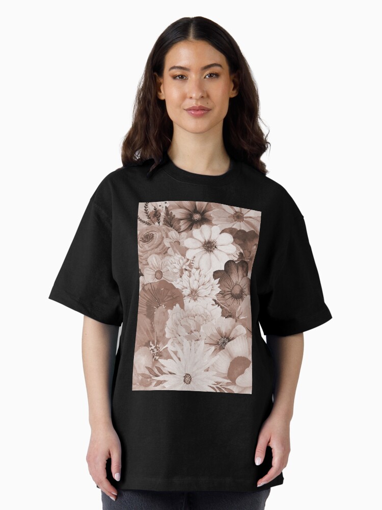 Thumbnail 2 of 7, Oversized T-Shirt, Vintage Flowers #2 designed and sold by OneDayArt.