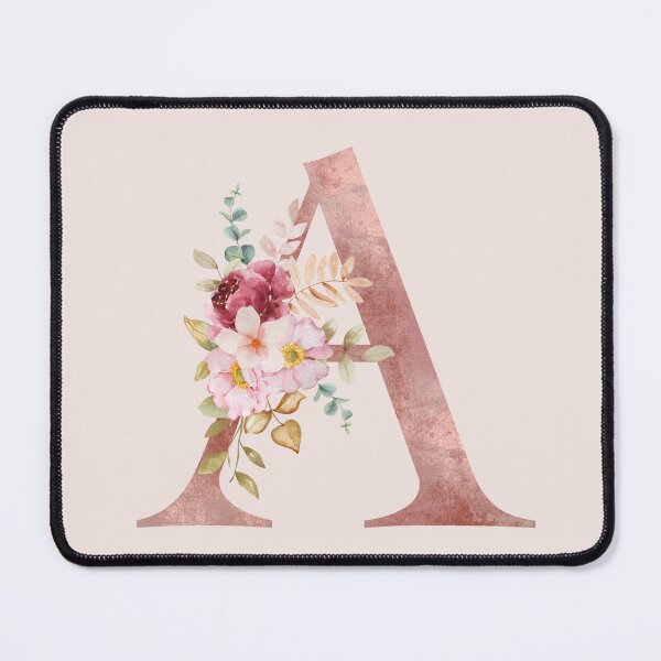 Artikelvorschau, Roségold Aquarell Buchstabe A Blumenmonogramm entworfen und verkauft von NicheFifty-Two.