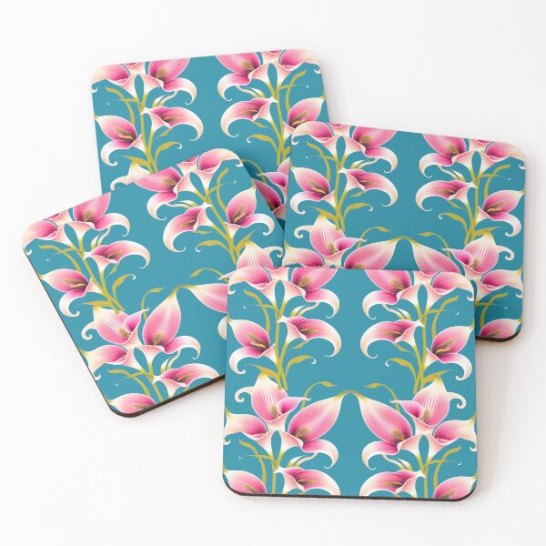 Item preview, Symmetrical Floral Fantasy White, Pink and Green designed and sold by Ciervo Primavera.