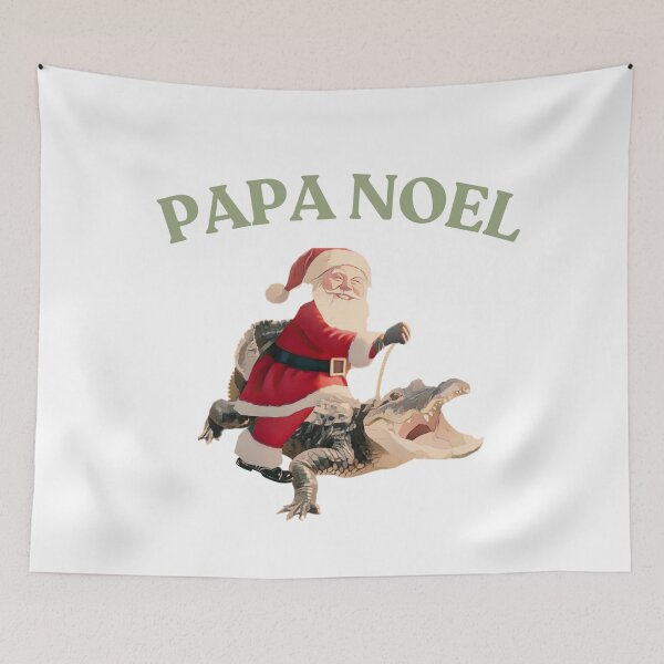 Item preview, Papa noel riding an alligator cajun christmas designed and sold by TaraPen.