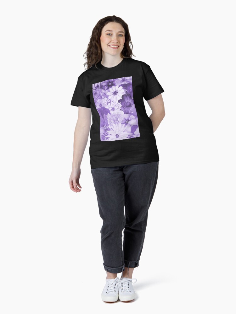 Thumbnail 4 of 7, Classic T-Shirt, Vintage Flowers #4 designed and sold by OneDayArt.
