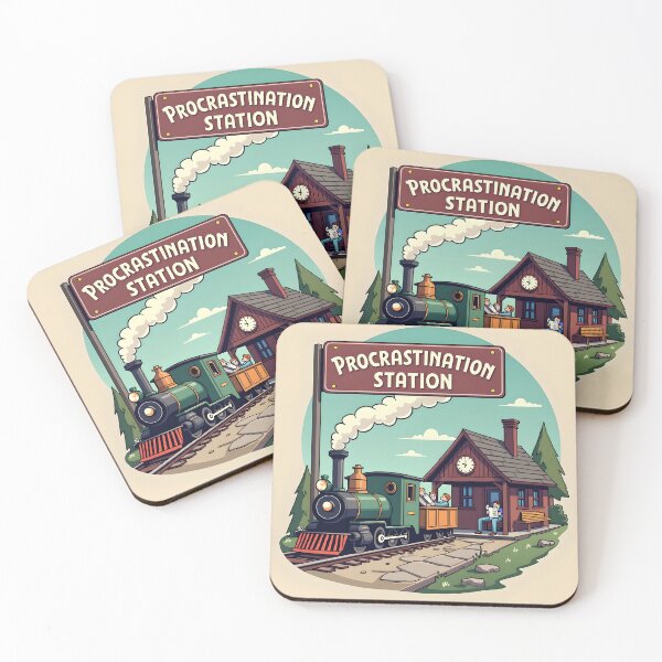 Item preview, Procrastination Station Vintage Train Art designed and sold by GaricDrawsob.