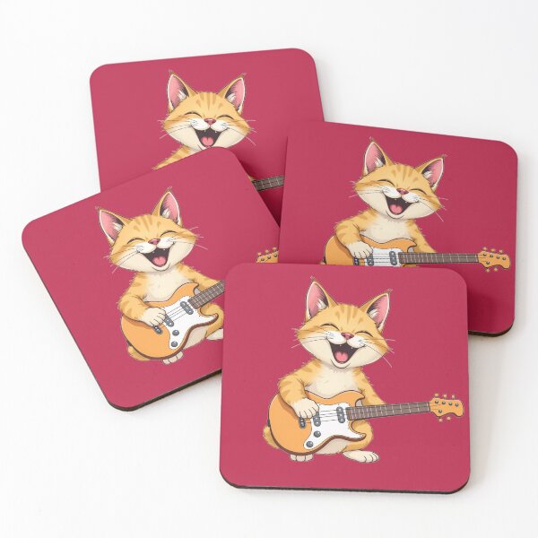 Item preview, cat play guitar designed and sold by ROOTS & SOUL.