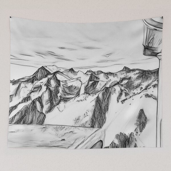 Item preview, Flying thru Cascade Mountains (Sketch) designed and sold by flyscenicair.