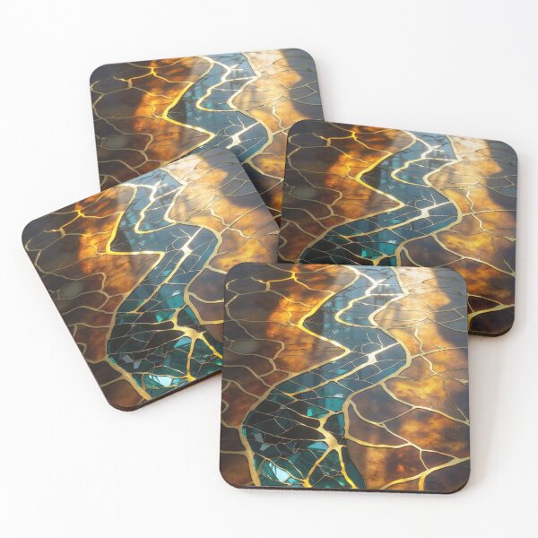 Item preview, Golden Rivers: Luxury Kintsugi Art Glass designed and sold by Tony Anastasi.
