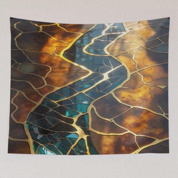 Item preview, Golden Rivers: Luxury Kintsugi Art Glass designed and sold by Tony Anastasi.