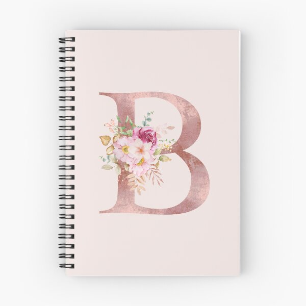 Item preview, Letra B con monograma floral en acuarela en oro rosa designed and sold by NicheFifty-Two.