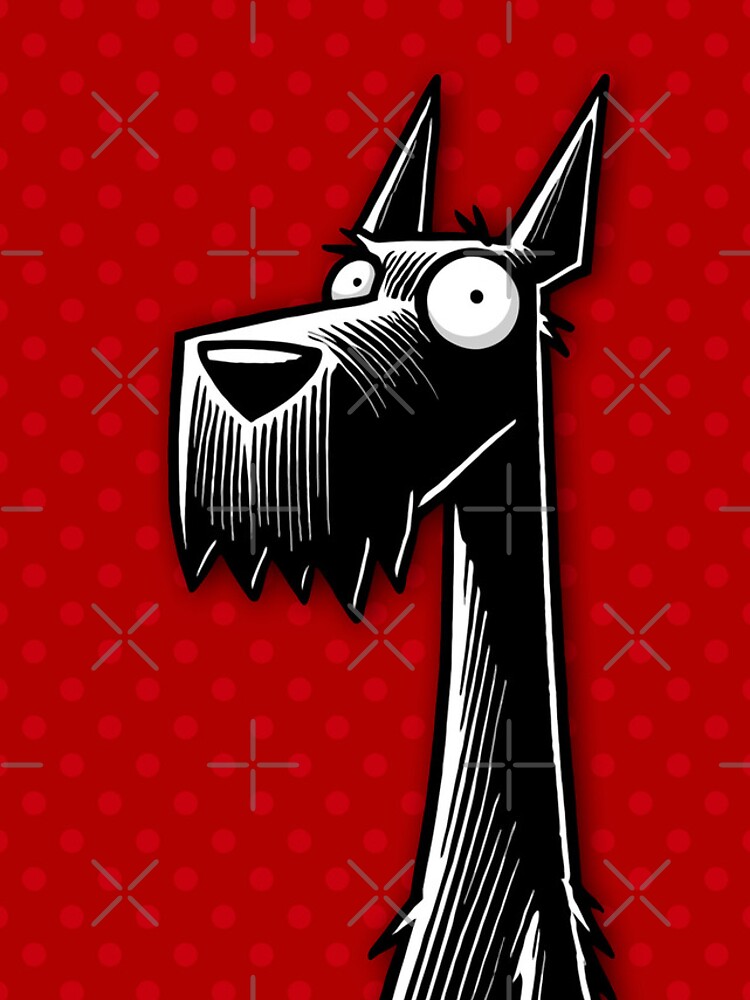 Thumbnail 4 of 4, iPhone Case, Scottish Terrier Playful Illustration On Red Polka Dot Background designed and sold by K9ish.