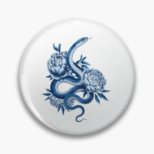 Item preview,  Blue Snake and peony designed and sold by Roy & Tiffany.