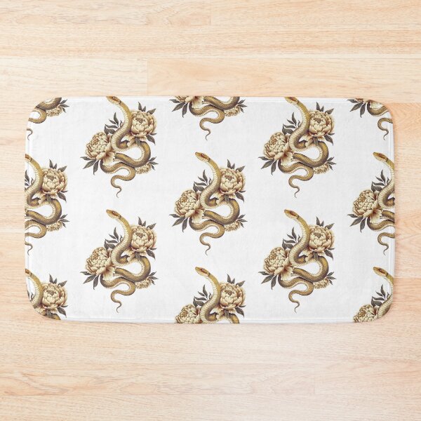 Item preview, Yellow Snake and peony designed and sold by Roy & Tiffany.
