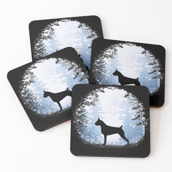 Item preview, “First Snow” Boxer Dog designed and sold by Spinyflowerart.