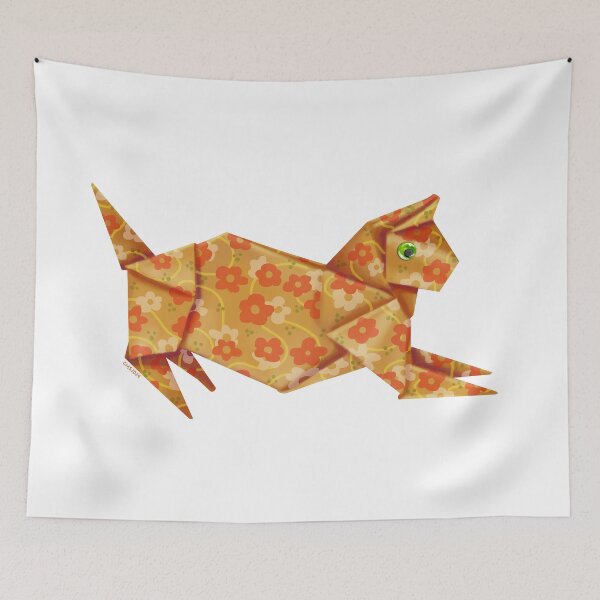 Item preview, Googly-Eyed Cat - Orange with Flowers designed and sold by TimeLady's Closet.