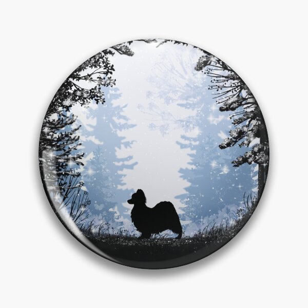 Item preview, “First Snow” Papillon Dog designed and sold by Spinyflowerart.
