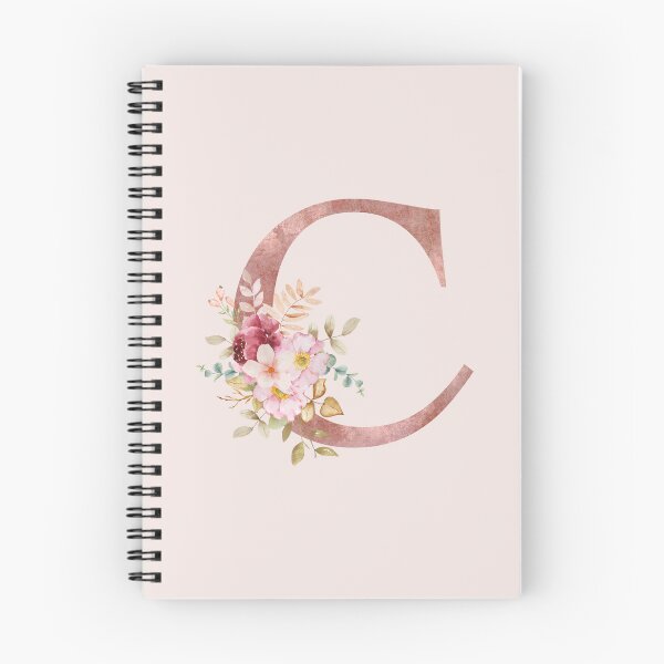 Item preview, Rose Gold Watercolour Letter C Floral Monogram designed and sold by NicheFifty-Two.