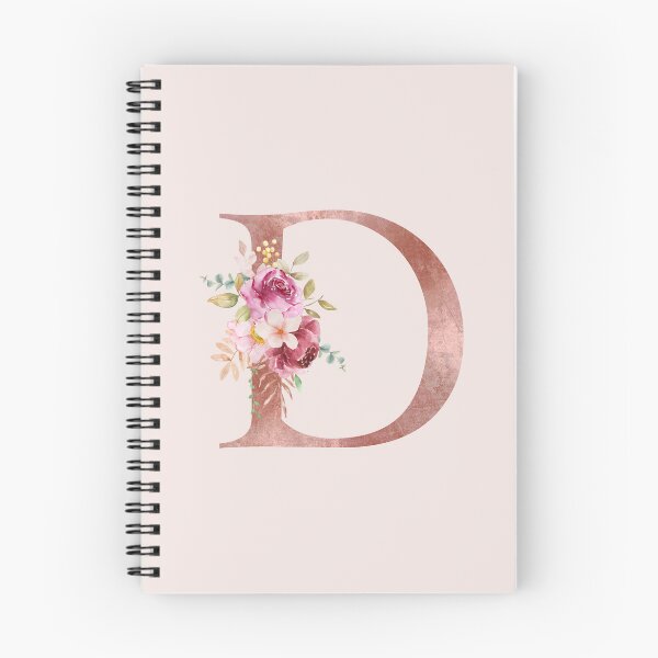 Artikelvorschau, Roségold Aquarell Buchstabe D Blumenmonogramm entworfen und verkauft von NicheFifty-Two.