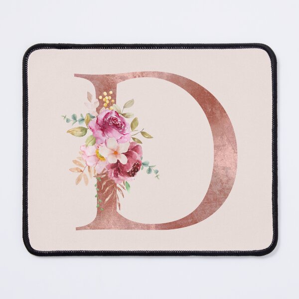 Item preview, Rose Gold Watercolour Letter D Floral Monogram designed and sold by NicheFifty-Two.