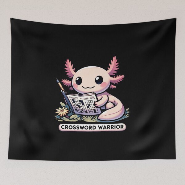 Item preview, Crossword Puzzle Warrior Axolotl  designed and sold by sparsonboutique.