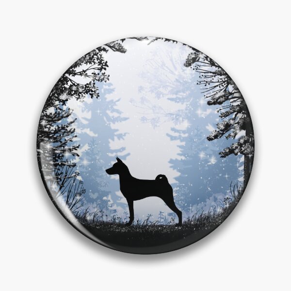 Item preview, “First Snow” Basenji Dog designed and sold by Spinyflowerart.