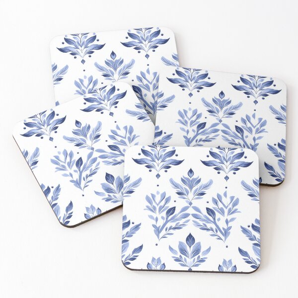 Item preview, Blue Leaves China White designed and sold by  patchworkpersona.