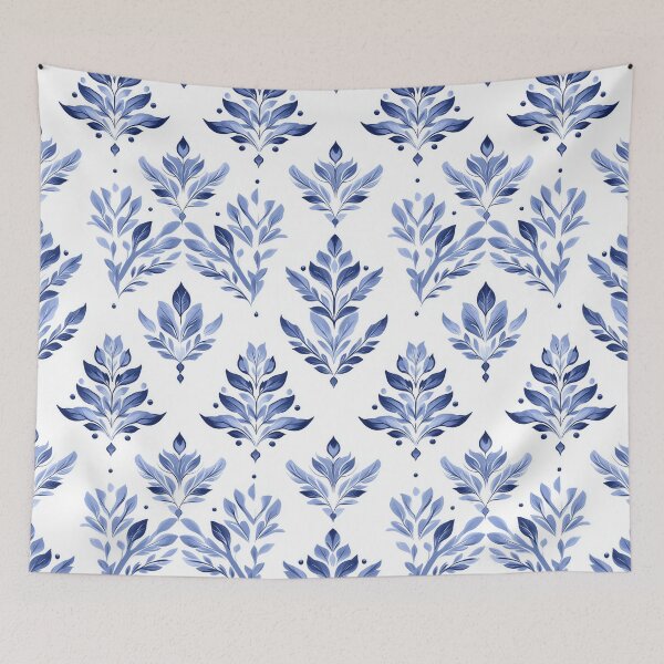Item preview, Blue Leaves China White designed and sold by  patchworkpersona.