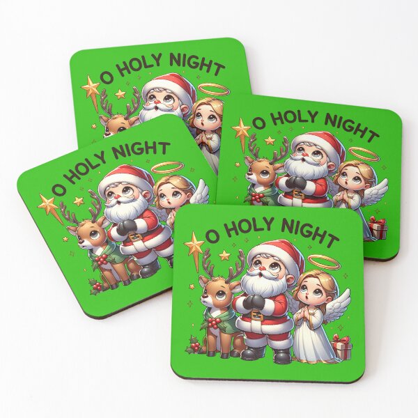 Item preview, O Holy Night Christmas Reindeer Santa Angel designed and sold by sparsonboutique.