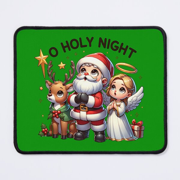 Item preview, O Holy Night Christmas Reindeer Santa Angel designed and sold by sparsonboutique.