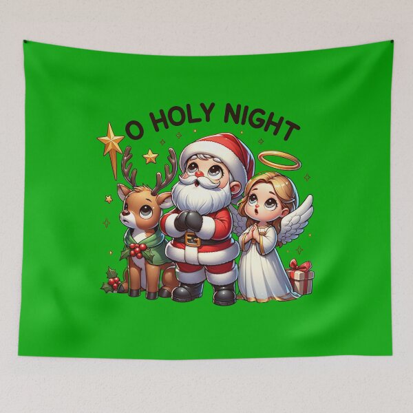 Item preview, O Holy Night Christmas Reindeer Santa Angel designed and sold by sparsonboutique.