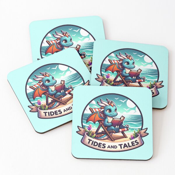 Item preview, Tides and Tales Reading Dragon Ocean designed and sold by sparsonboutique.