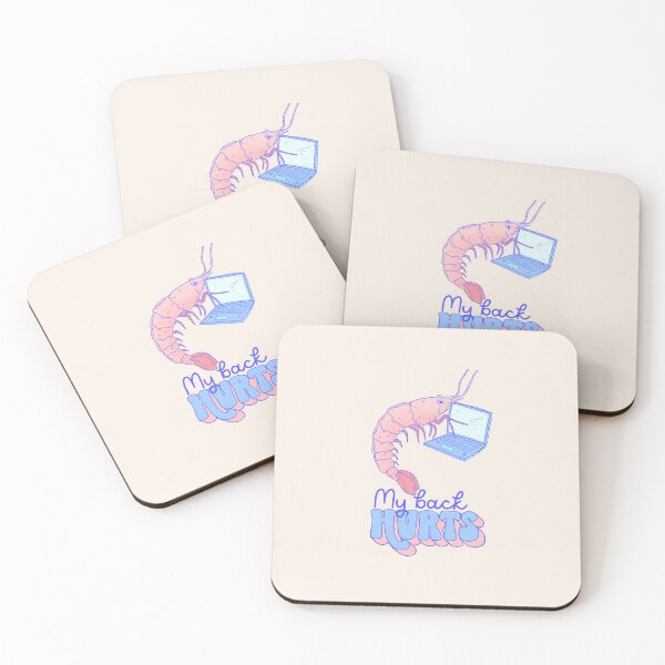 Item preview, Shrimp on Laptop Art - My Back Hurts  designed and sold by Jess.a.creates.