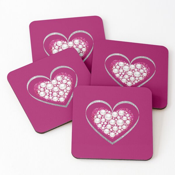 Item preview, Pink Heart of White Pearls designed and sold by WhiteSoftPetals.