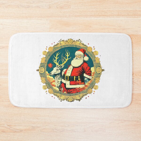 Item preview, Vintage Santa Claus and Reindeer , Christmas Holiday Graphic , Festive Christmas , Unique Holiday  Gift designed and sold by Indyadizine.