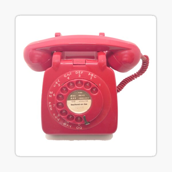 Red vintage telephone Sticker