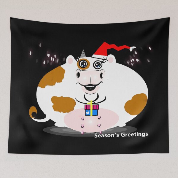 Item preview, Happy cow - season's greetings  designed and sold by Shirley cute art .