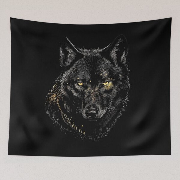 Item preview, Mystical Black Wolf Artwork designed and sold by Artbyminga.
