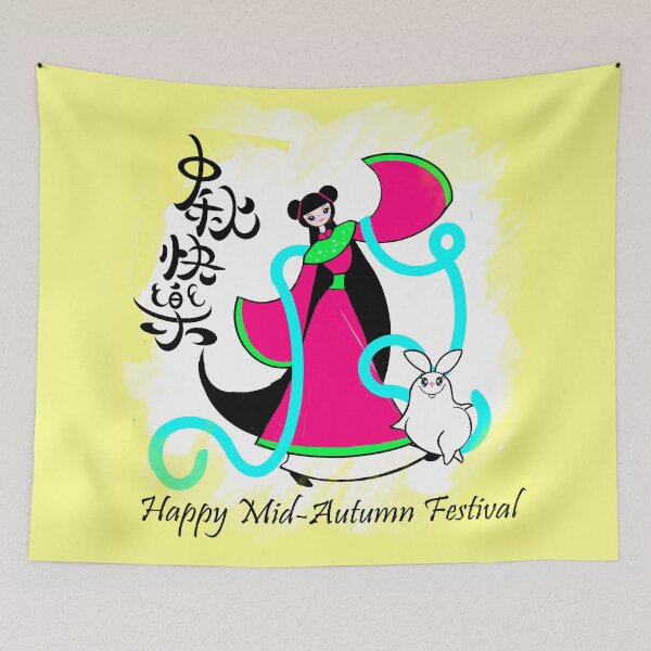 Item preview, Happy Mid-Autumn Festival - fairy and bunny ( Rabbit ) designed and sold by Shirley cute art .